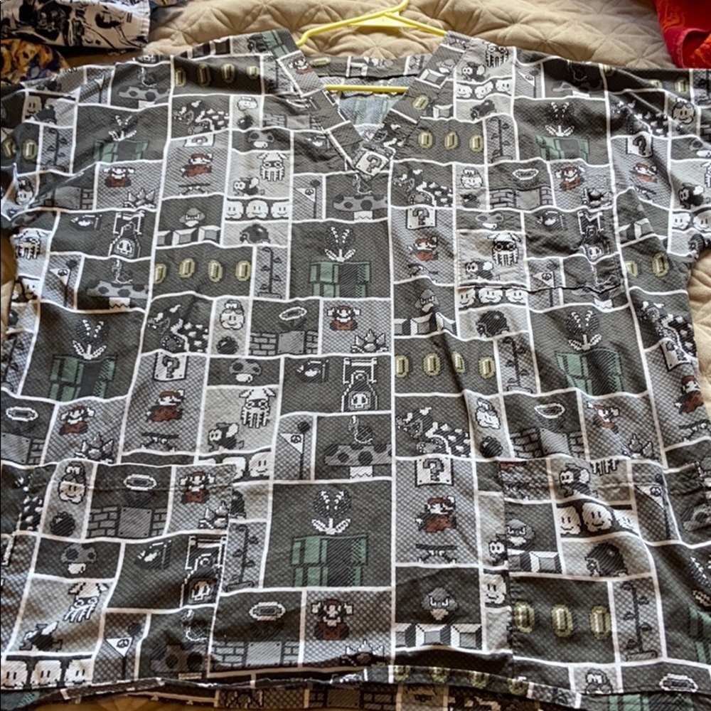 Super Mario brothers scrub top